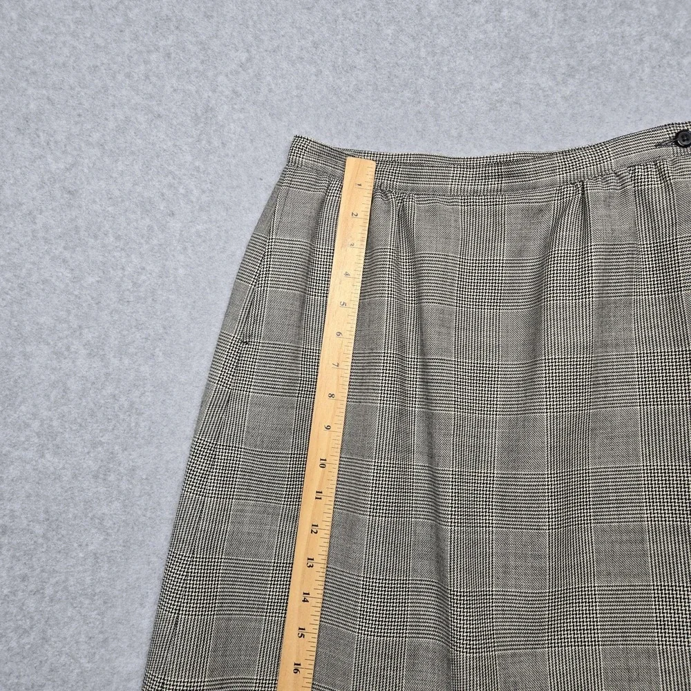 Vintage Pendleton Skirt Suit Set Womens 8‎ Petite Gray Glen Plaid Made USA 90s